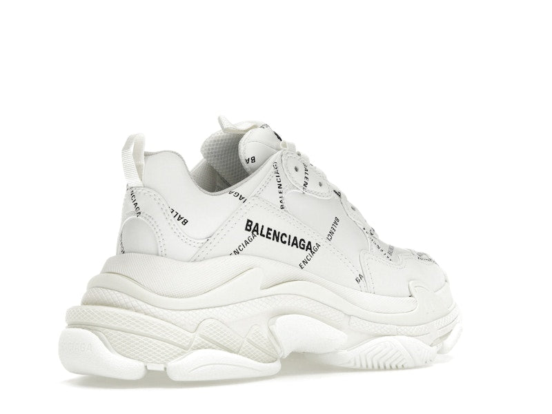 Balenciaga Triple S Allover Logo White (Women's)