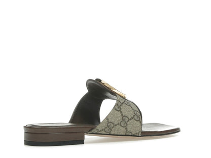 Gucci Blondie Thong Canvas Sandals Ebony (Women's)