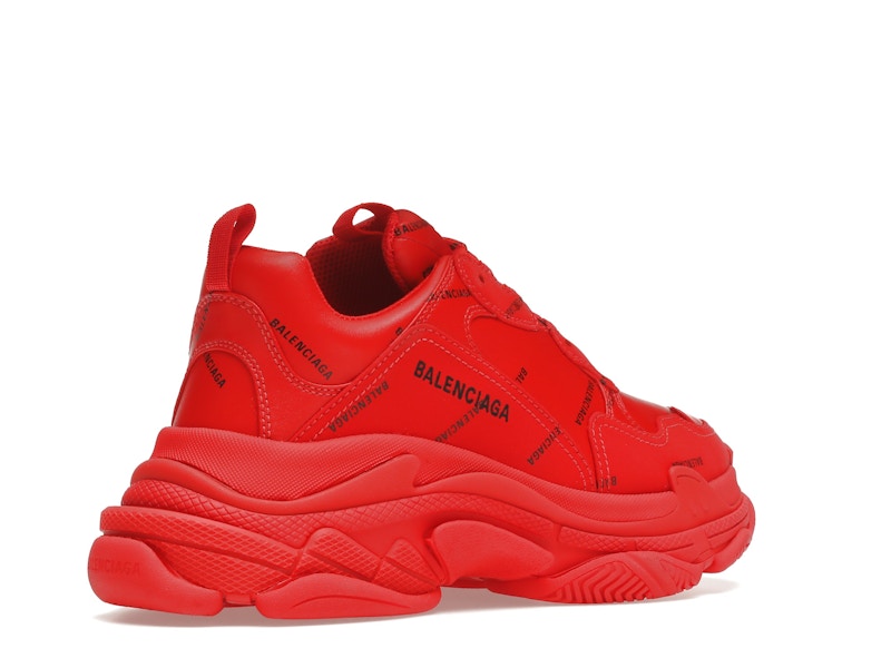 Balenciaga Triple S Allover Logo Red