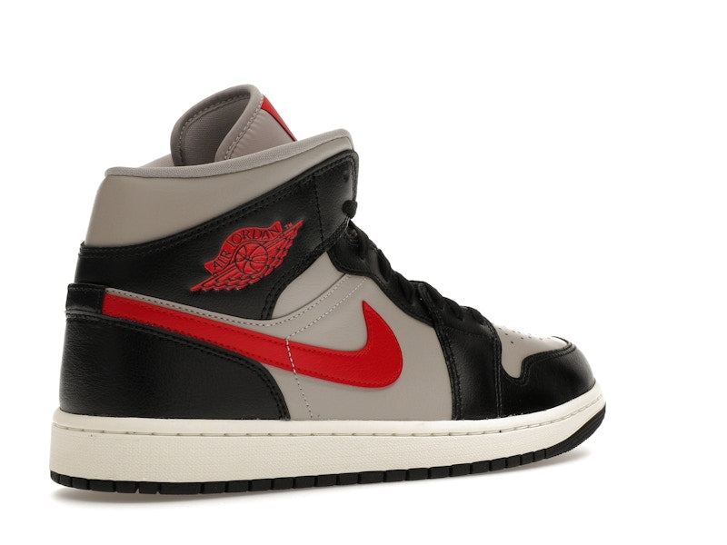 Jordan 1 Mid Black College Grey Gym Red (Women's)
