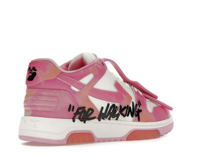 OFF-WHITE Out Of Office OOO "For Walking" Low Tops Pink Tie Dye