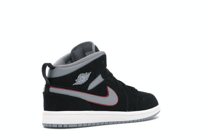 Jordan 1 Mid Black Particle Grey Gym Red (PS)