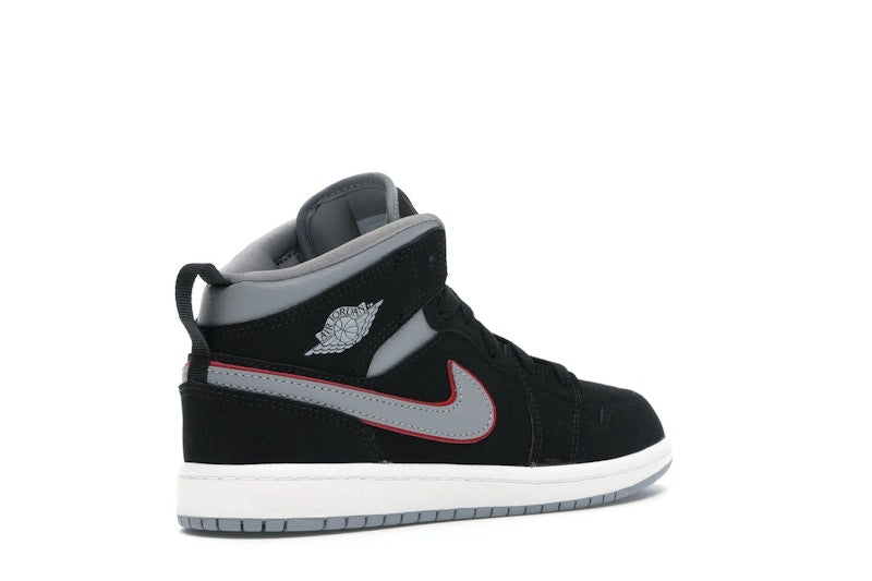 Jordan 1 Mid Black Particle Grey Gym Red (PS)
