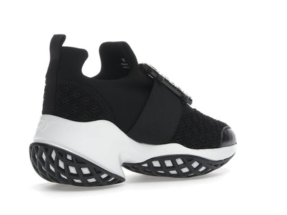 Roger Vivier Viv' Run Fabric Black White Crystal Buckle (Women's)