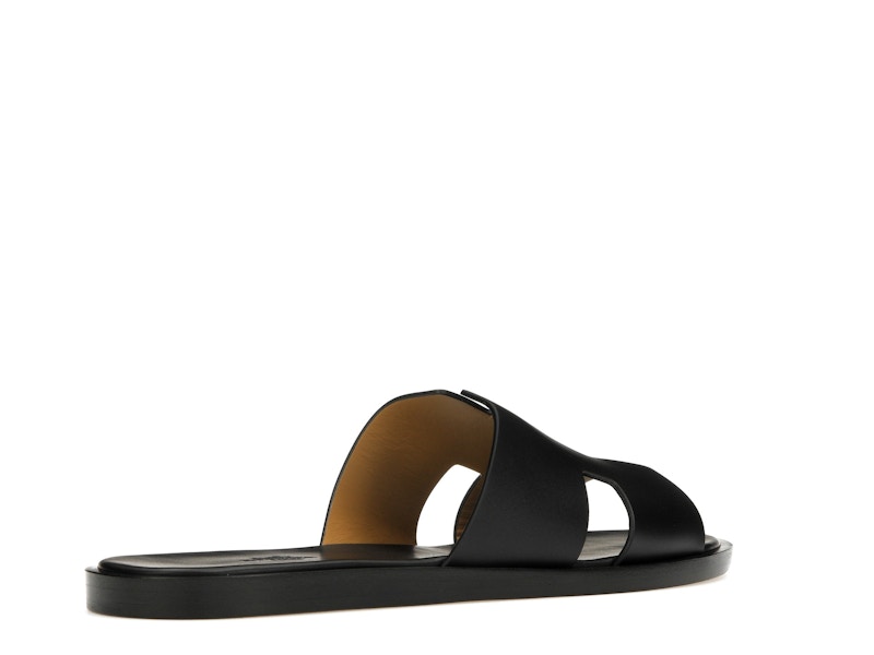 Hermes Izmir Sandal Noir Smooth Calfskin Leather