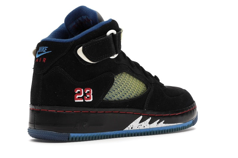 Jordan AJF 5 Black Blue Ribbon Varsity Red