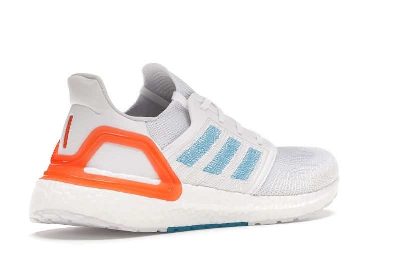 adidas Ultra Boost 20 White Sharp Blue True Orange