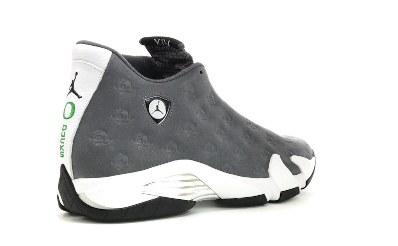 Jordan 14 Retro Oregon Ducks PE Grey