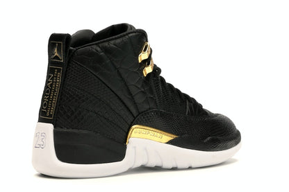 Jordan 12 Retro Black Metallic Gold White (Women's)