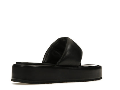 Prada Soft Padded 35mm Thong Wedge Sandals Black Nappa Leather