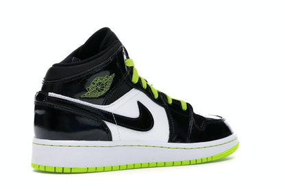 Jordan 1 Mid Black Cyber Mystic Green (GS)