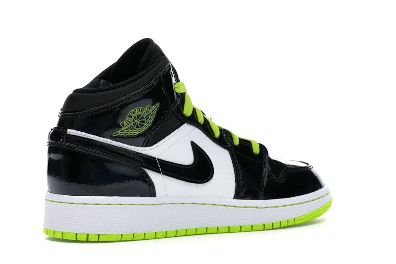 Jordan 1 Mid Black Cyber Mystic Green (GS)