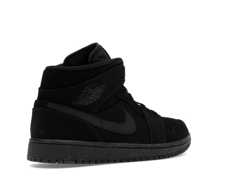 Jordan 1 Mid Black Black White