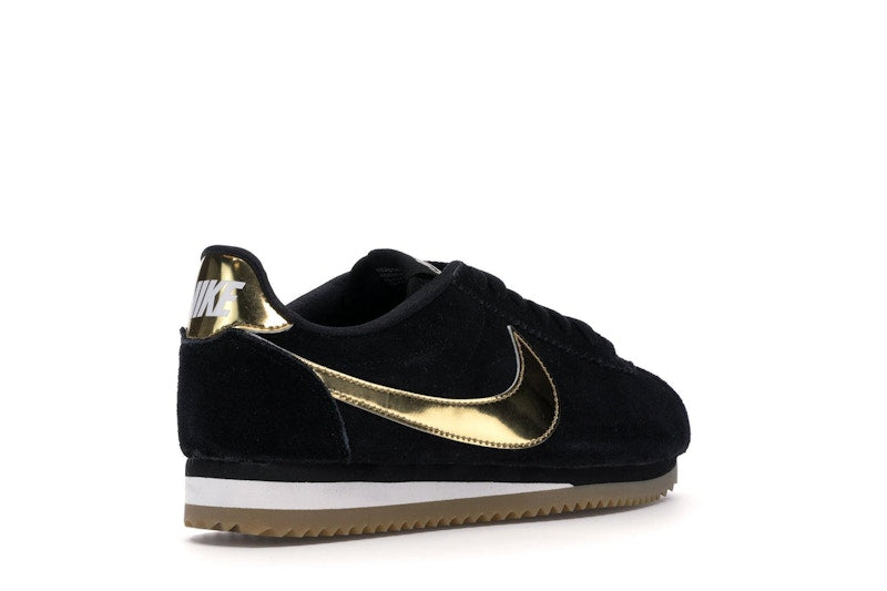 Nike Classic Cortez Black Metallic Gold Gum (Women's)