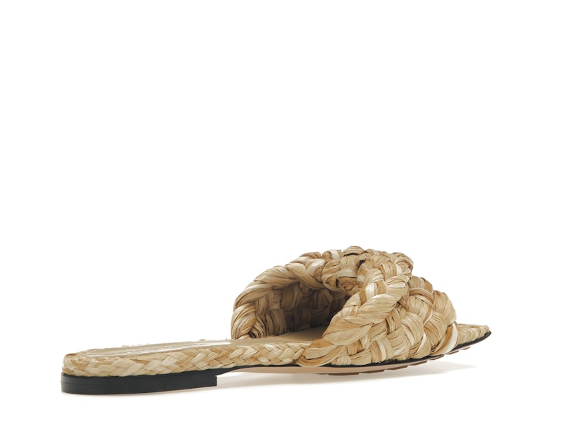 Bottega Veneta Raffia Stretch Flat Sandals Macadamia (Women's)