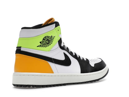 Jordan 1 Retro High Golf White University Gold Volt Black