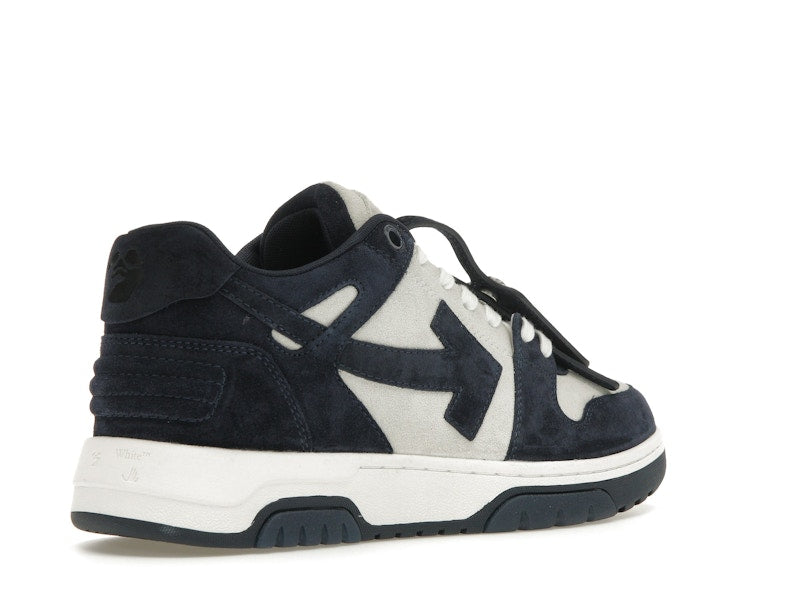 OFF-WHITE Out Of Office OOO Low Tops White Navy Blue Suede