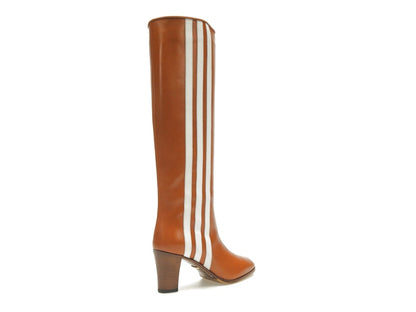 adidas x Gucci 73mm Knee-High Boots Cognac Leather