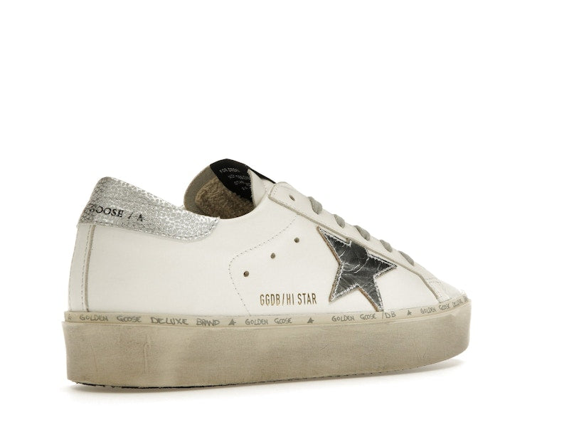 Golden Goose Hi Star White Silver (Women's)