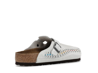 Birkenstock Boston Braided Suede Kith Antique White Tie Dye