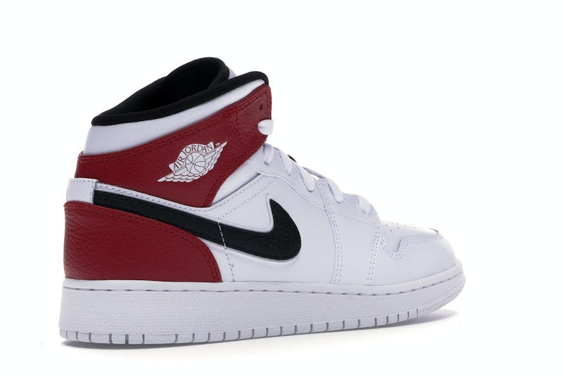 Jordan 1 Mid White Black Gym Red (GS)