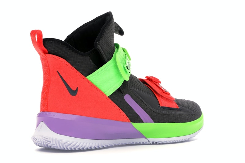 Nike LeBron Soldier 13 Thunder Grey Bright Crimson Electric Green