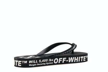 Off-White Logo Typographic Flip Flop Black SS20