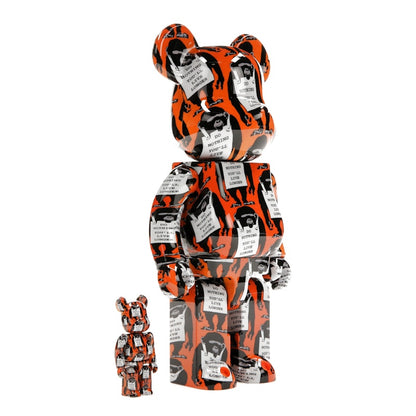 Bearbrick Monkey Sign 100% & 400% Set Orange
