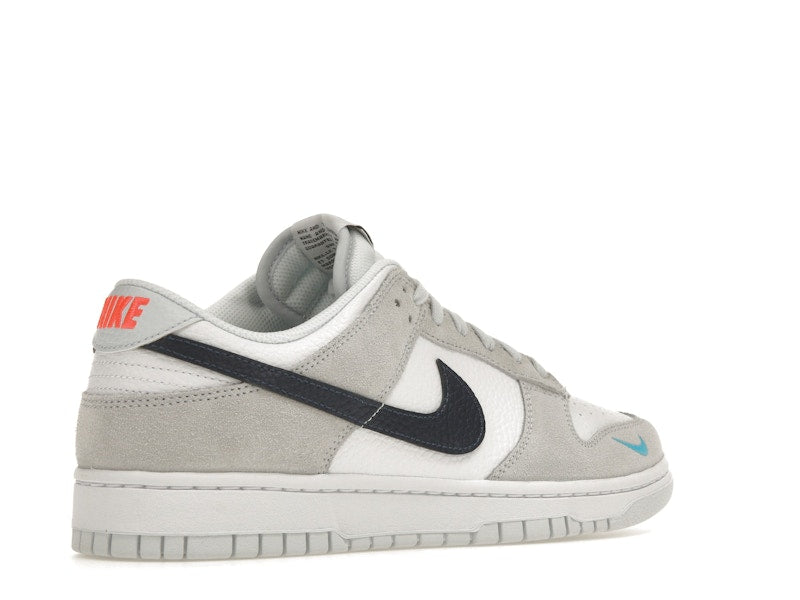 Nike Dunk Low White Grey Navy Aqua Mini Swoosh