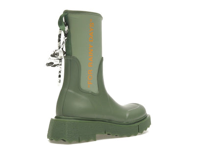 OFF-WHITE Zip-tie Rain Boots Green (Women's)