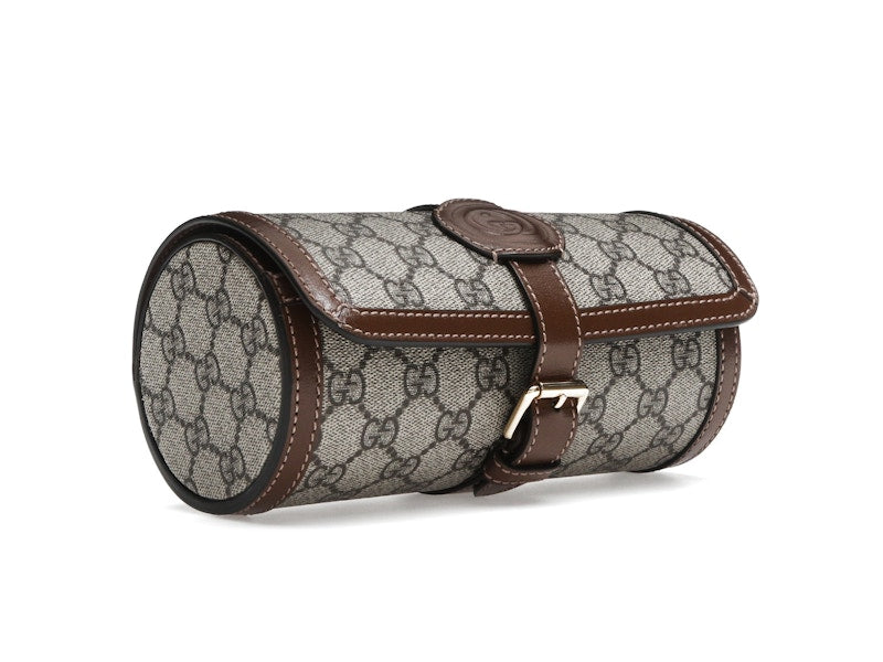 Gucci Supreme Monogram Watch Role Bag Brown