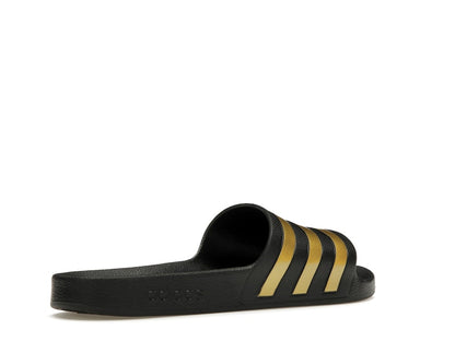 adidas Adilette Aqua Slides Core Black Gold Metallic