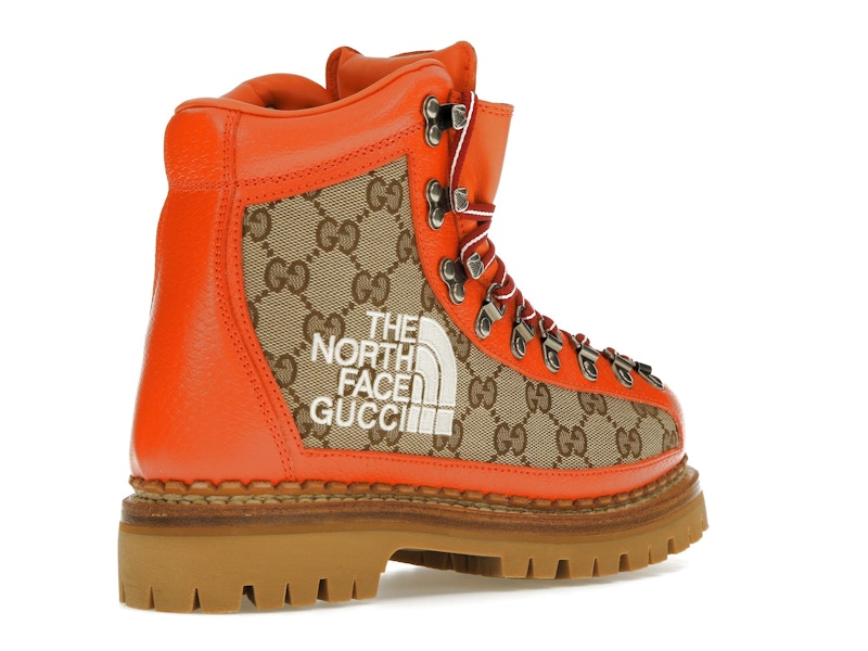 Gucci x The North Face Canvas Leather Boot Beige Orange (Women's)