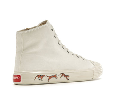 Kenzo School High Top Trainers Tiger Sole Off White