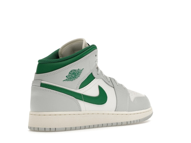 Jordan 1 Mid White Pure Platinum Pine Green (GS)