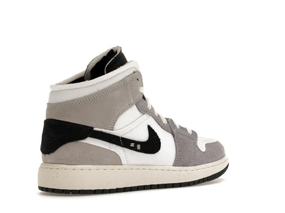 Jordan 1 Mid SE Craft White Cement Grey Black (GS)