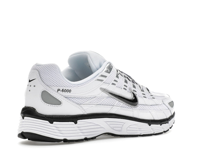Nike P-6000 White Metallic Silver Black