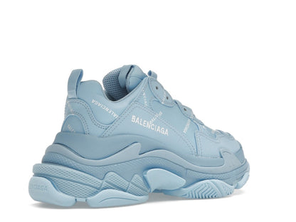 Balenciaga All Over Logo Triple S Blue Grey (Women's)