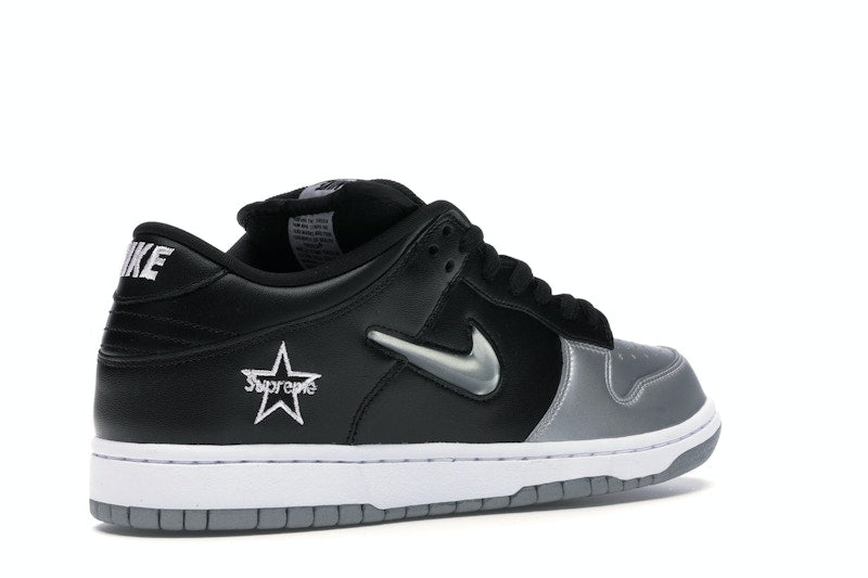 Nike SB Dunk Low Supreme Jewel Swoosh Silver