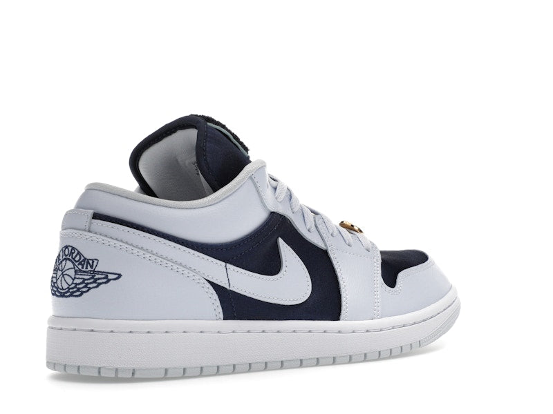Jordan 1 Low SE Football Grey White Gym Red Midnight Navy (Women's)