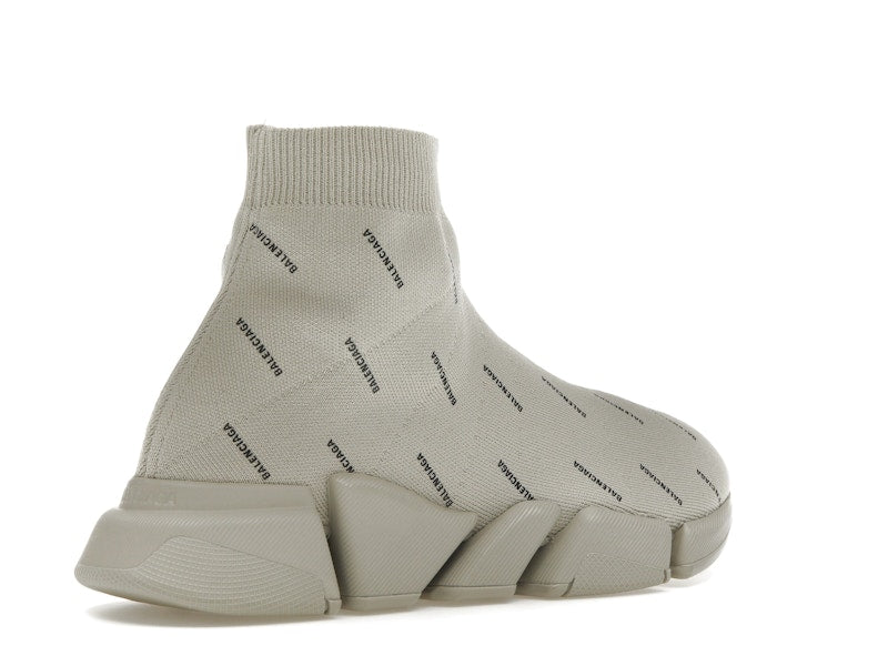 Balenciaga Speed Trainer 2.0 All Over Logo Beige