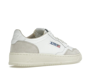 Autry Medalist Leather Low White Beige Suede (Women's)