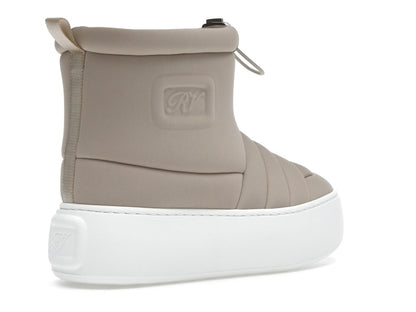 Roger Vivier Viv' Winter Puffy Ankle Boots Beige Crystal Buckle (Women's)