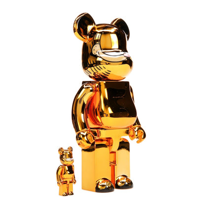 Bearbrick Garfield 100% & 400% Set Gold Chrome Ver.