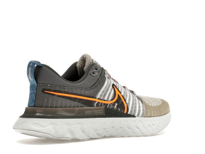 Nike React Infinity Run Flyknit 2 Light Bone Grey Orange
