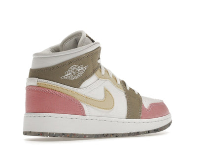 Jordan 1 Mid SE Pastel Vivid Green Grind (GS)