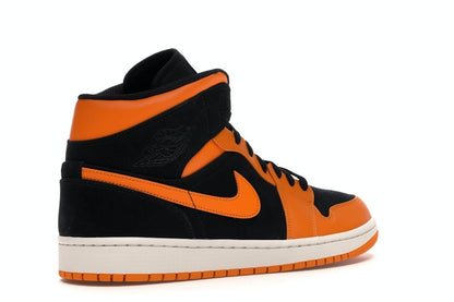 Jordan 1 Mid Black Orange Peel