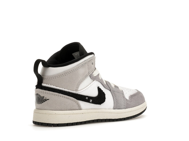 Jordan 1 Mid SE Craft White Cement Grey Black (PS)