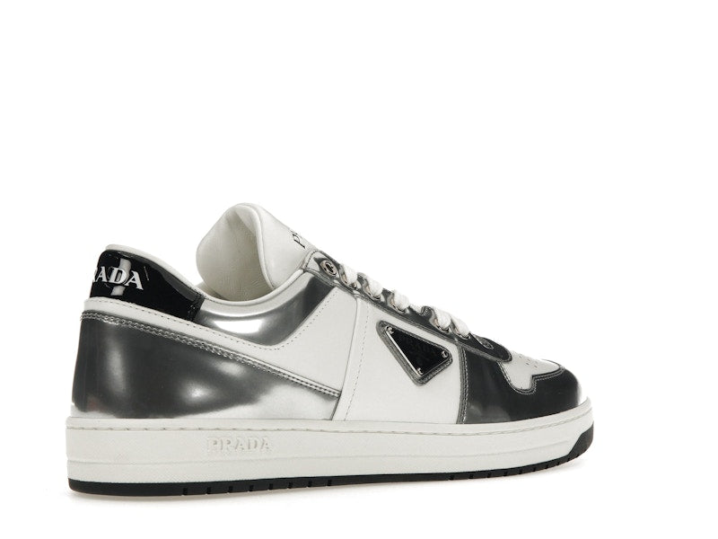 Prada Downtown Low Top Sneakers Leather White Silver