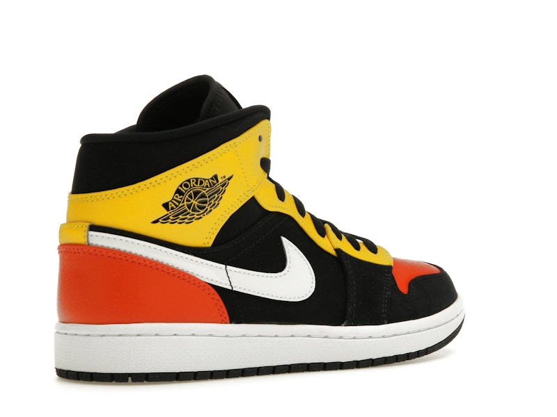 Jordan 1 Mid Black Amarillo Orange